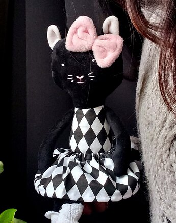 Wyjątkowa przytulanka  KOTEK minky HAFT imię dziecka METRYCZKA, Atelier Liliputki