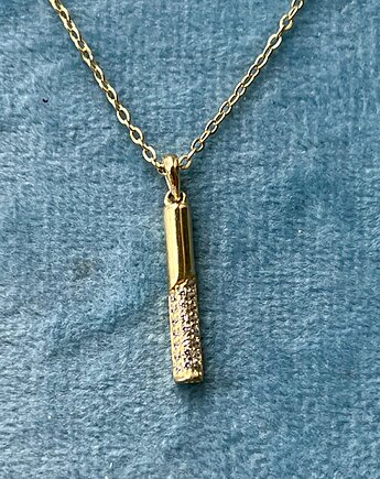 Naszyjnik z cyrkoniami ze srebra pr. 925 pozłacany, delikatny., Ade Art