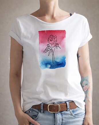 Trzy kolory peonie Biały Oversize, ONE MUG A DAY