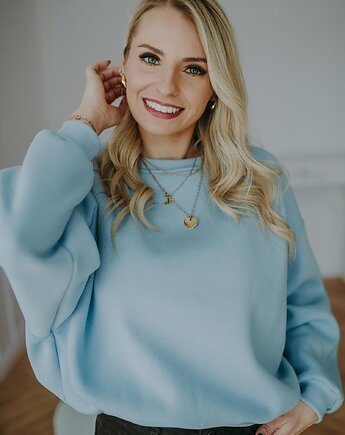 Bluza Basic oversize błękitna, BejbiStory