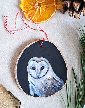 Drewniana, ręcznie robiona ozdoba choinkowa, możliwa personalizacja, Eliza Konofalska