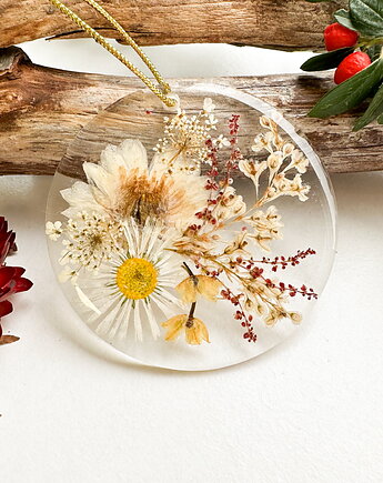 Ozdoba choinkowa/ bombka - kwietne koronki, fernandfelt