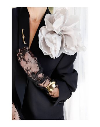 Duża broszka kwiat popiel, Celina Parysów