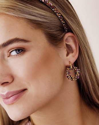 Kolczyki pozłacane Violet Stardust, Republika jewelry