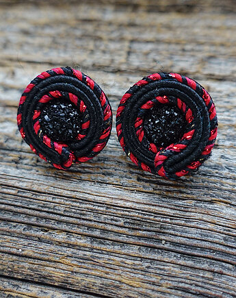 Czarno- czerwone kolczyki soutache, Mró Soutache