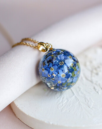 Wisiorek z niezapominajkami, nature gift