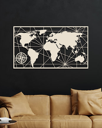Duża Mapa Drewniana na ścianę do salonu, Missing Decor
