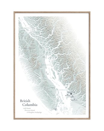 Plakat KOLUMBIA BRYTYJSKA Kanada Gulf i Discovery Islands, maps by P
