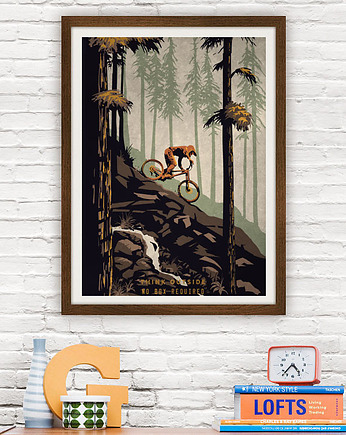 Think Outside - plakat rowerowy 50x70 cm, minimalmill