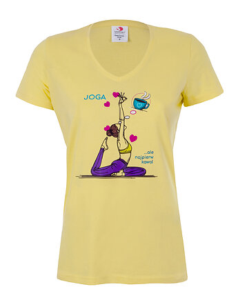 Bluzka t-shirt kawa JOGA żółta, Ella Dora