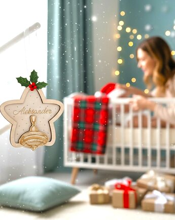 Bombka Gwiazdka z Imieniem Bączek, STREET WOOD