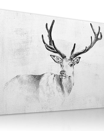 OBRAZ NA PŁÓTNIE -  PEJZAŻ Z JELENIEM 120x80cm, LUdesign gallery