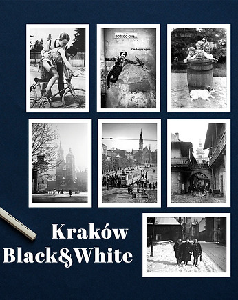Zestaw Kartek KRAKÓW BLACK&WHITE - Set 7 szt, Galeria LueLue