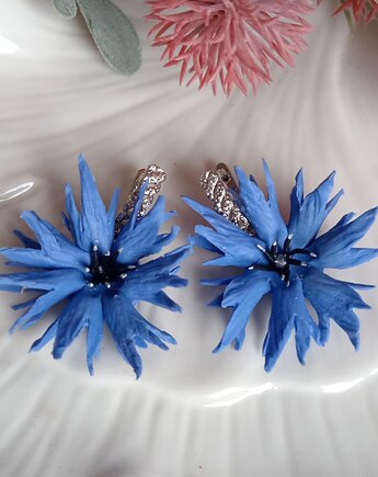 Kolczyki chabry z gliny polimerowej, MariaPolymer