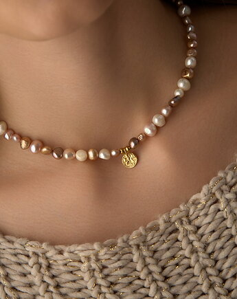 Naszyjnik perły naturalne zawieszka- srebro 925 pozłacane, Coccola JEWELLERY