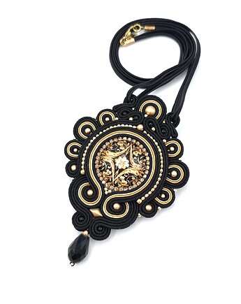 Wisiorek sutasz złoto czarny barokowy elegancki naszyjnik Flavia, Katrina Rossa