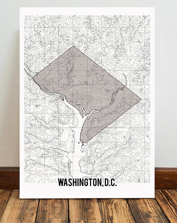 Washington mapa plakat  50x70 cm / A3 / A4, Miss Rabbit Mr Fox