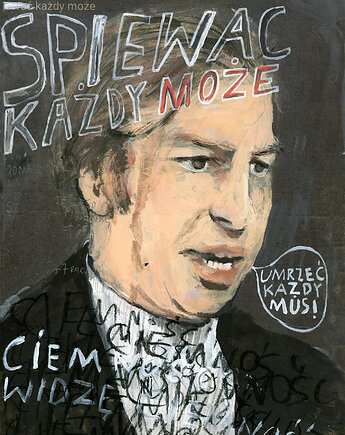 JERZY STUHR plakat muzyczny aktor Śpiewać Kazdy Może prezent, BEATNIK illustration