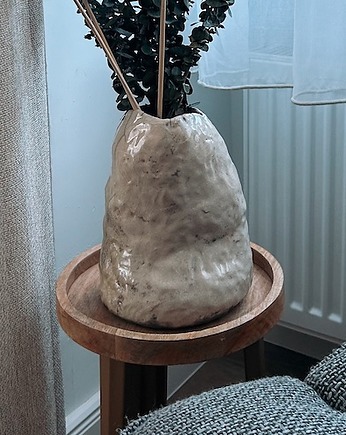 Kremowy, beżowy wazon organiczny, Kulikowska Ceramics