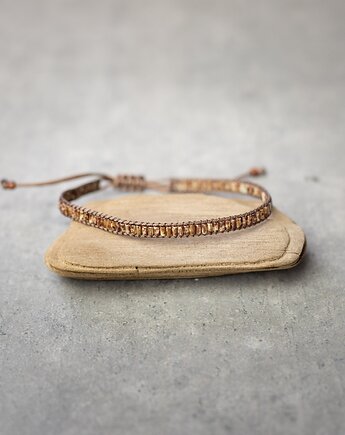 Bransoletka męska z koralikami - brązowa, Tauriel Design