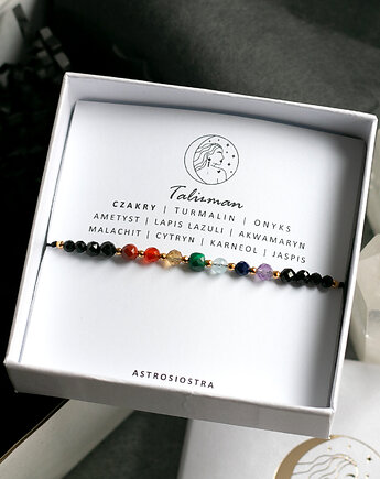Bransoletka Czakry Harmonia Balans Turmalin Onyks Talizman Amulet, AstroSiostra