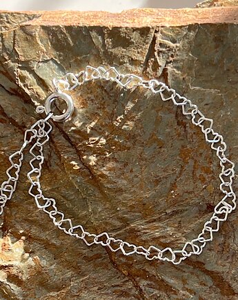 Bransoletka srebrna 925 - serca, serduszka , miliony serc, Ade Art