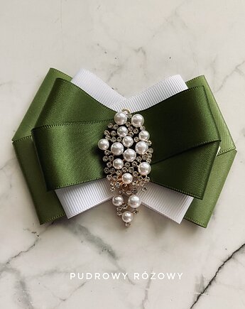 Brosza z  ozdobą wysadzaną perłami New, Pudrowy Różowy