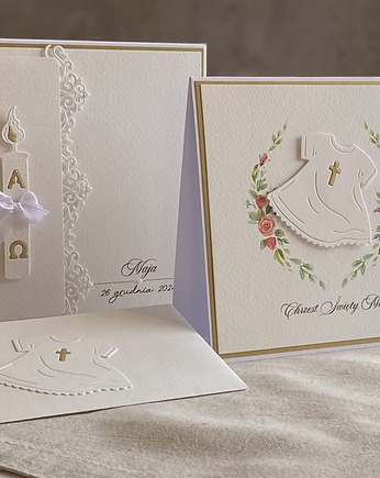 Kartka na chrzest z pudełkiem i kopertą, C 54, Anna Art and Crafts