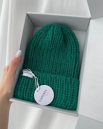 Czapka Lily 100% wełna (kolor - neonowa zieleń) *dostępne od ręki), GANGSTA KNIT