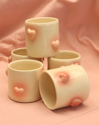 Czarka z sercami. Ceramika ręcznie robiona, Lvvia ceramics