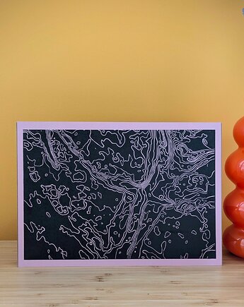 Ręcznie drukowana mapa Poznania vol. 2 (róż) 21x30cm, Grafiki Natsona