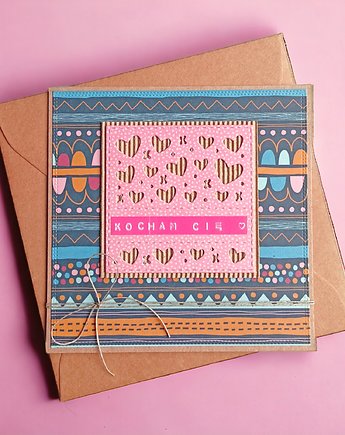 KOCHAM CIĘ - kartka walentynkowa, miłosna, uniwersalna, kaktusia