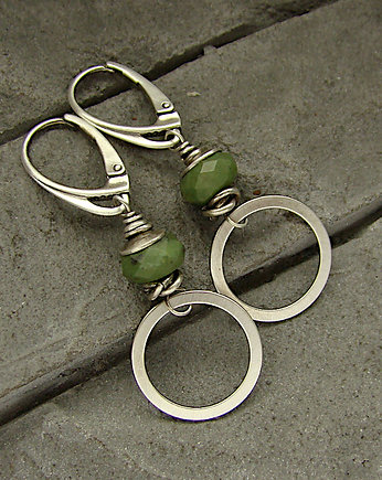 Kolczyki Nefryt z kołem, RayOfArt