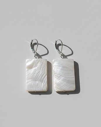 Kolczyki Prostokątne białe, All My Jewelry