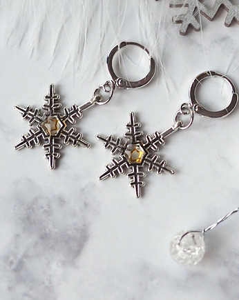 CUDNE ŚNIEŻYNKI śliczne kolczyki świąteczne, Chodelska Art Studio