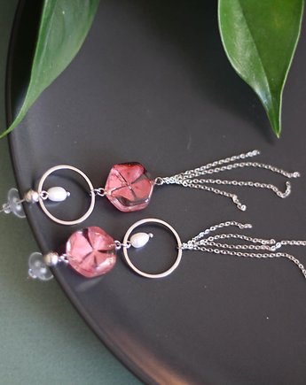 Kolczyki asymetryczne z perłami, Bioevgenika Jewelry