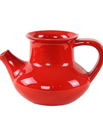 Dzbanek ceramiczny czerwony, duński design, lata 60, produkcja: Dania, Przetwory design