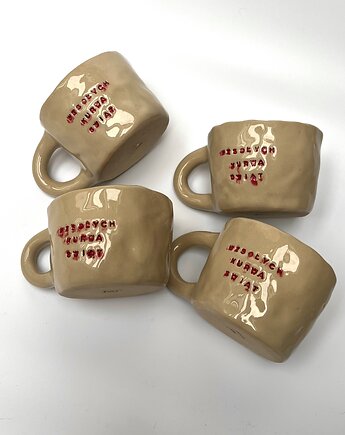 Kubek świąteczny WESOŁYCH KURWA ŚWIĄT 200 ml, rel ceramic