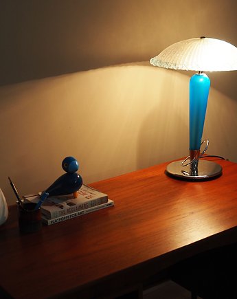 Lampa biurkowa, szkło Murano, włoski design, lata 90, produkcja: Włochy, Przetwory design