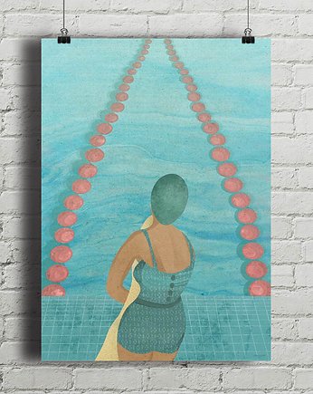 Na basenie - plakat autorski, minimalmill