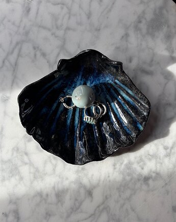 Podstawka na Biżuterię Palo Santo Ceramiczna Muszelka Midnight Ocean, Maison Fragile