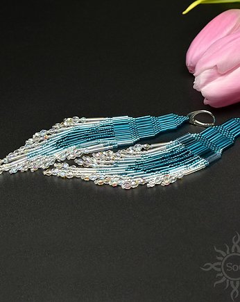 Inyanja, morskie "indiańskie" kolczyki, beading, Sol