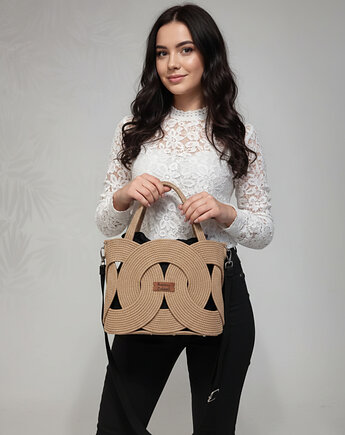 Torebka Pierścienie II ze sznurka z workiem TP2-01-03, Barwny Zakątek