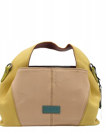 Torebka damska skórzana do ręki ze skrawków skór elegancka kolorowa OLIVKA, Olivka Warsaw