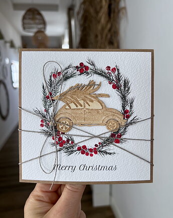Wyjątkowa ręcznie robiona kartka świąteczna na Boże Narodzenie, sorte