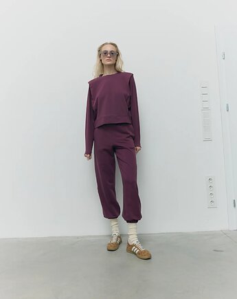 Bluza Art mauve wine z poduchami, Patchouli