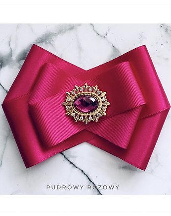 Fuksjowy Brosza z kryształkiem NEW, Pudrowy Różowy