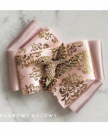 Brosza  z Pudrowym Koliberkiem NEW, Pudrowy Różowy