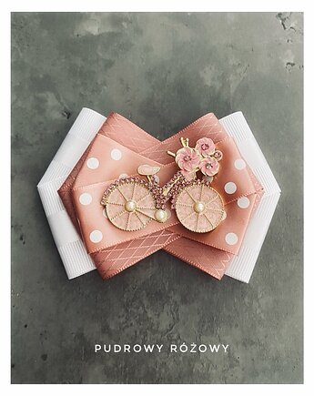 Brosza z Rowerem  z kryształkami NEW, Pudrowy Różowy