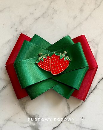 Brosza z Truskawkami Kolekcja Limitowana  FRUIT Nowość, Pudrowy Różowy